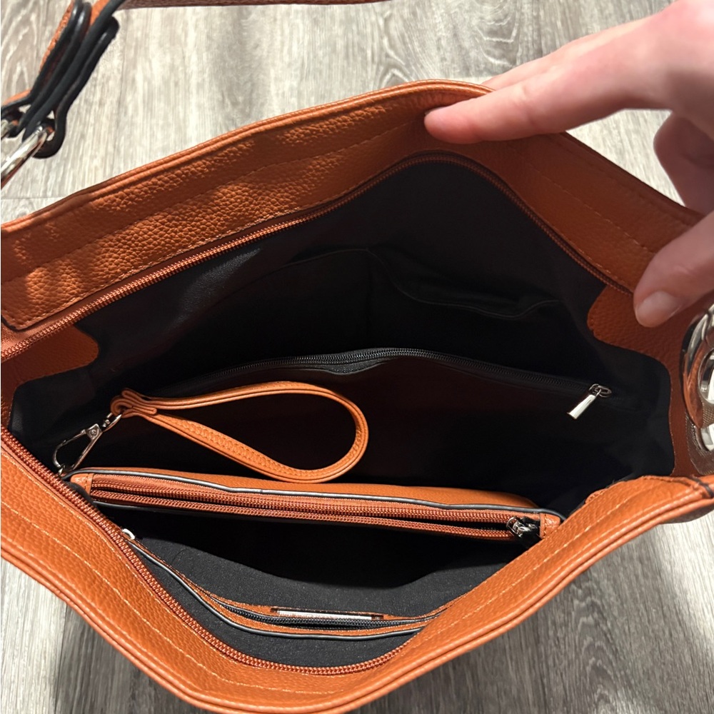 MKF Collection Brown Leather Women's Hobo Bag - Picture 5 of 14